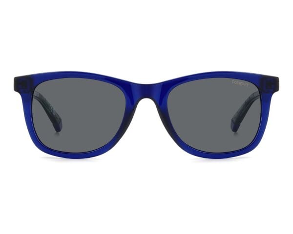Polaroid Pld 8060/S Şeffaf Oval Mavi Çocuk Güneş Gözlüğü