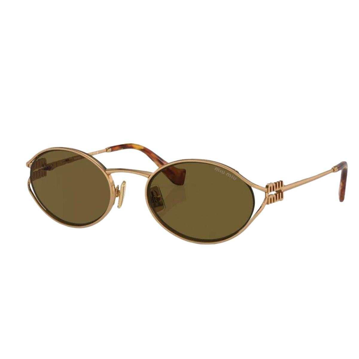 Miu Miu 0Mu 52Ys Gold Oval Kadın Güneş Gözlüğü