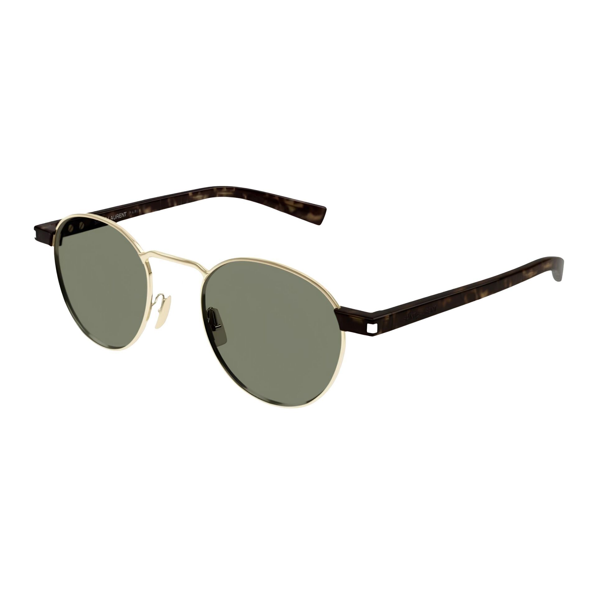 Saint Laurent SL 707 Gold Leopar Yuvarlak Erkek Güneş Gözlüğü