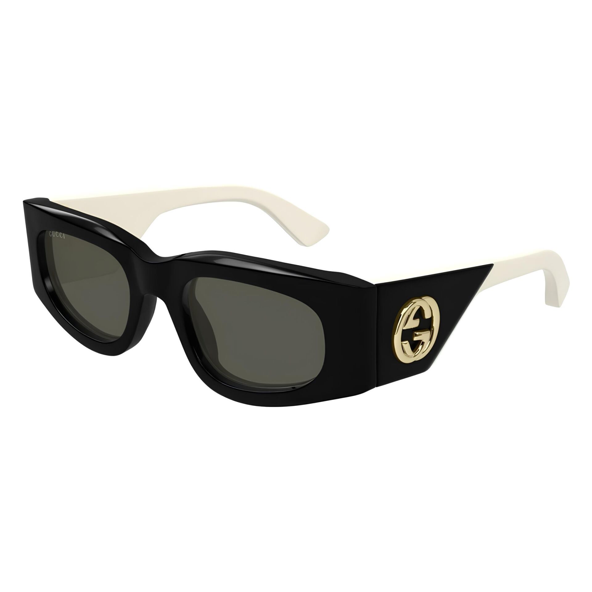 Gucci Gg 1664S Siyah Beyaz Oval Kadın Güneş Gözlüğü