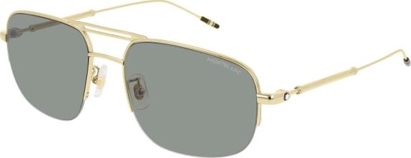 Mont Blanc Mb0109S Gold Pilot Erkek Güneş Gözlüğü