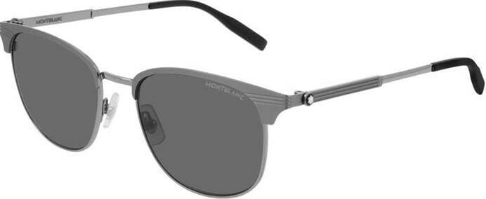 Mont Blanc Mb0092S Gri Oval Erkek Güneş Gözlüğü