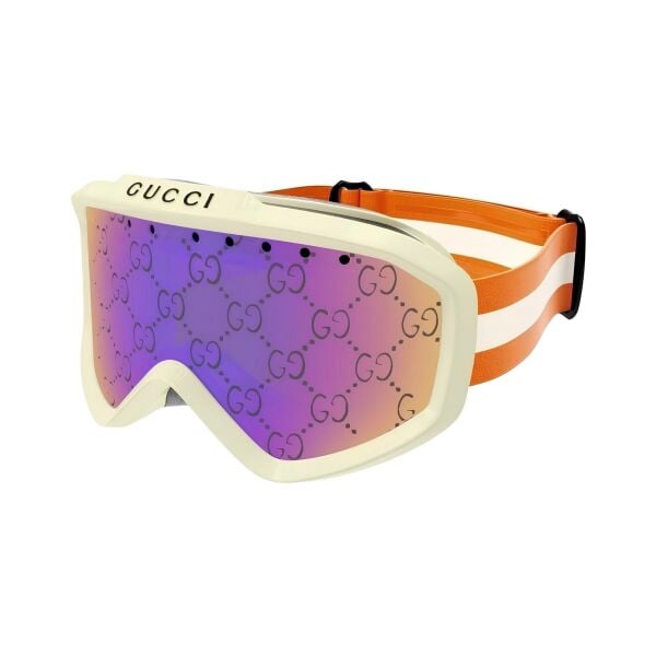 Gucci Gg1210s Turuncu Beyaz Maske Spor Kadın Güneş Gözlüğü