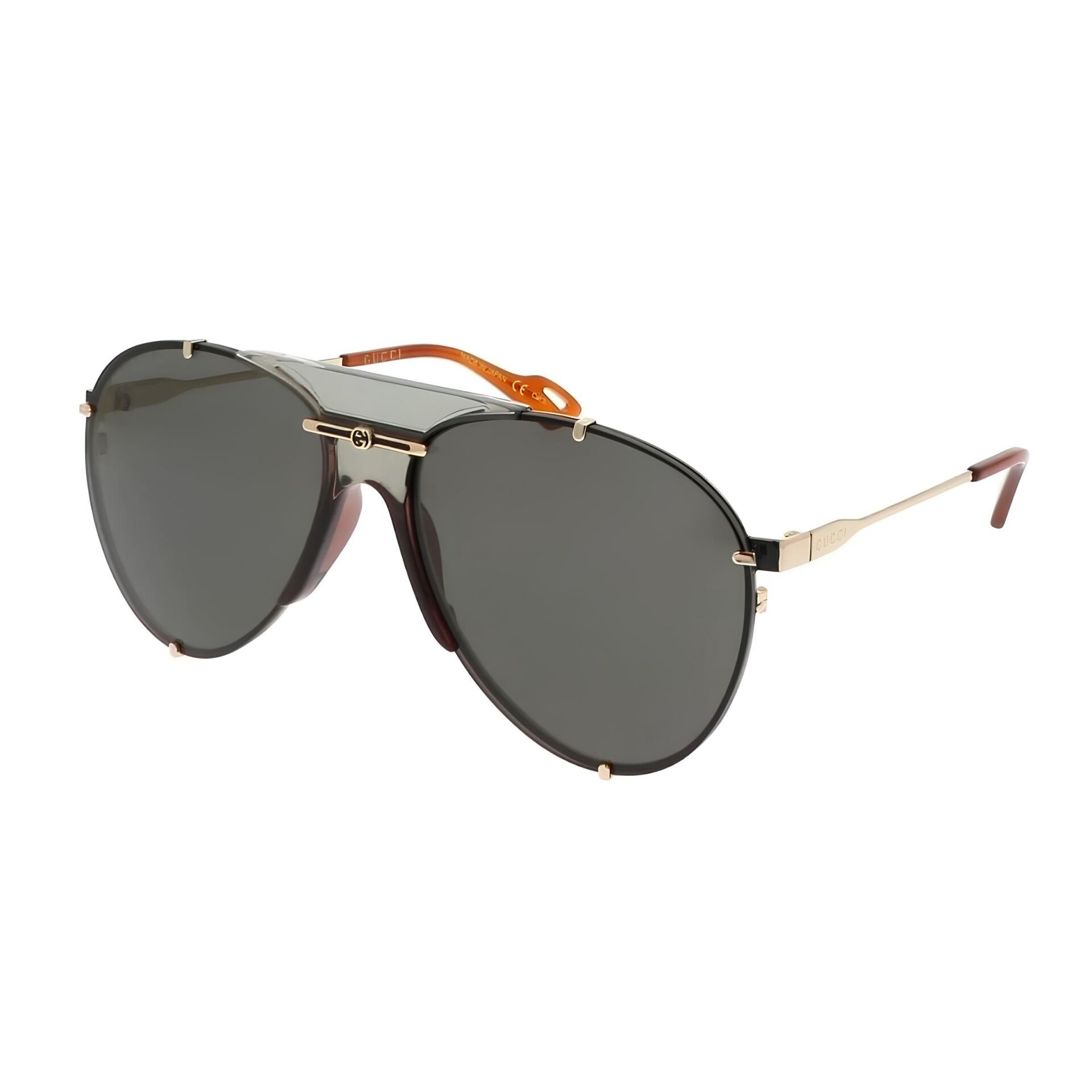 Gucci Gg0740S Metalik Siyah Pilot Unisex Güneş Gözlüğü