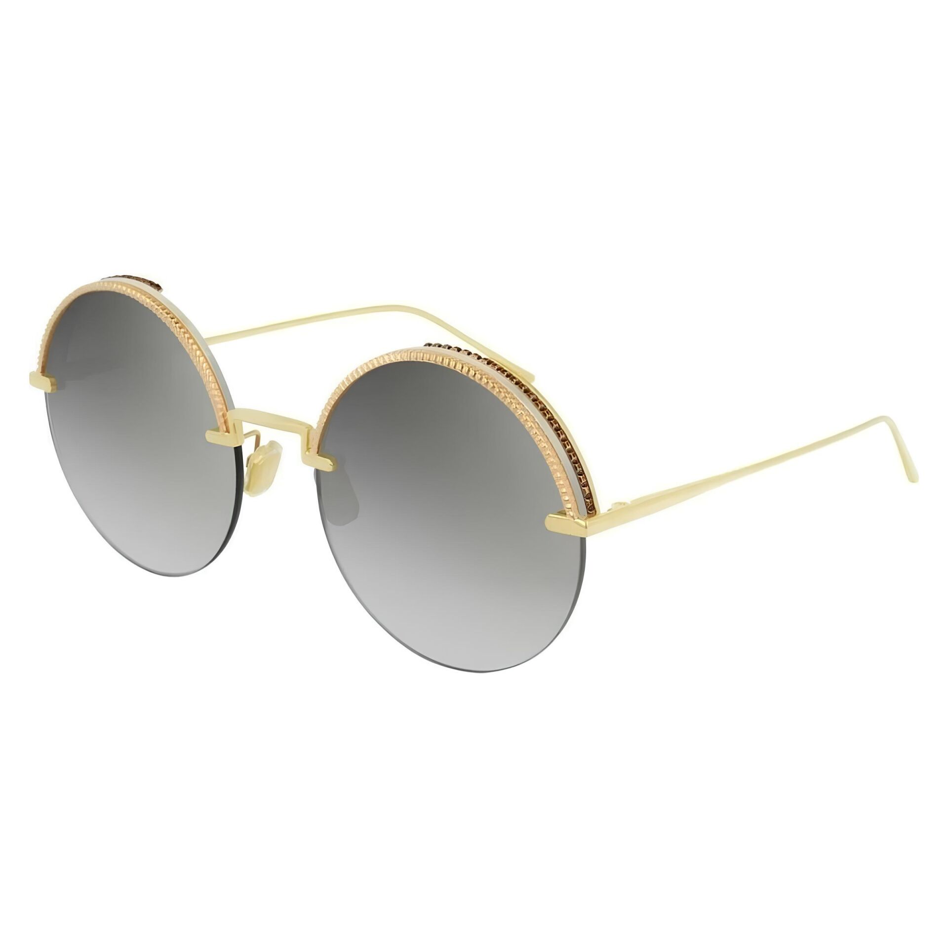 Boucheron BC0075S 001 Yuvarlak Gold Kadın Güneş Gözlüğü