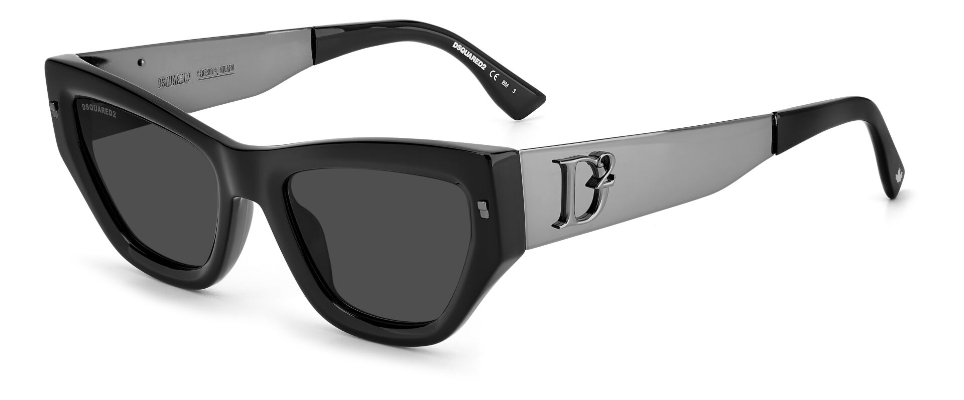 Dsquared2 D2 0033/S Siyah Gri Cat Eye Kemik Kadın Güneş Gözlüğü