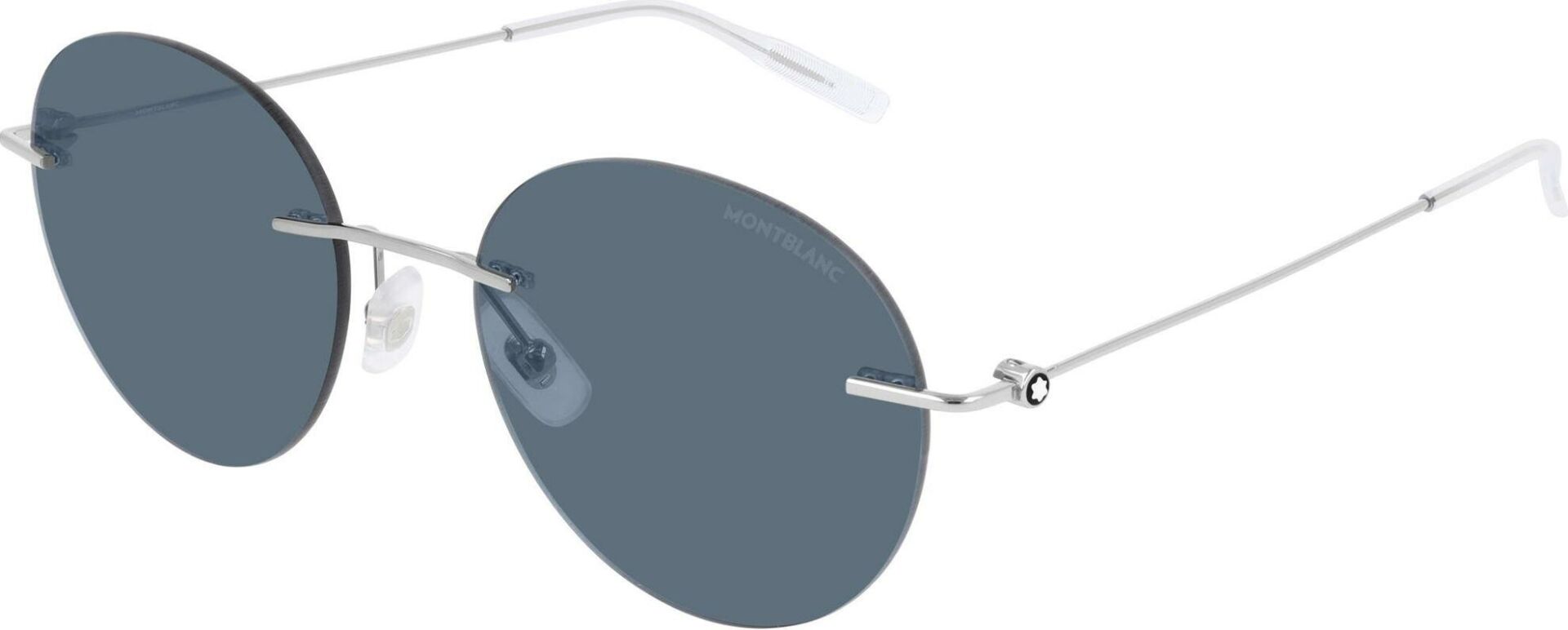 Mont Blanc Mb0073S Silver Yuvarlak Erkek Güneş Gözlüğü