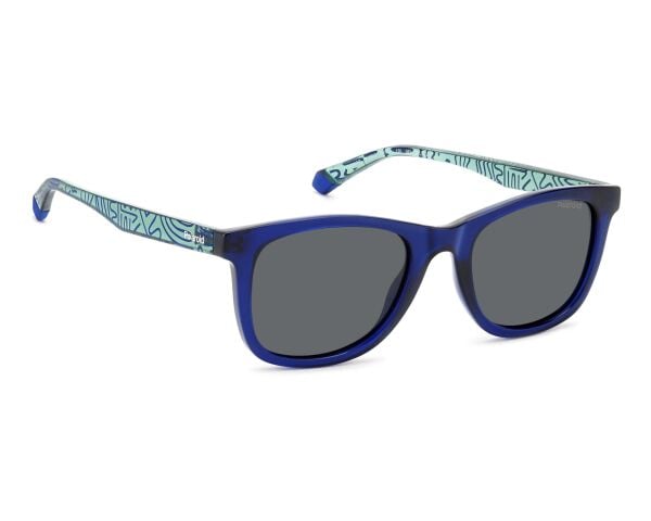 Polaroid Pld 8060/S Şeffaf Oval Mavi Çocuk Güneş Gözlüğü