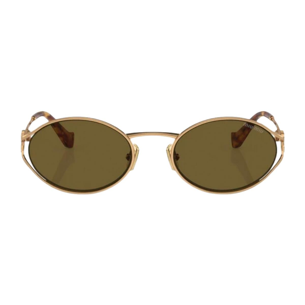 Miu Miu 0Mu 52Ys Gold Oval Kadın Güneş Gözlüğü