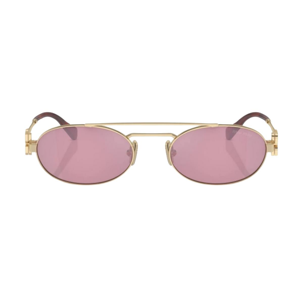 Miu Miu 0Mu 54Zs Pembe Gold Elips Kadın Güneş Gözlüğü