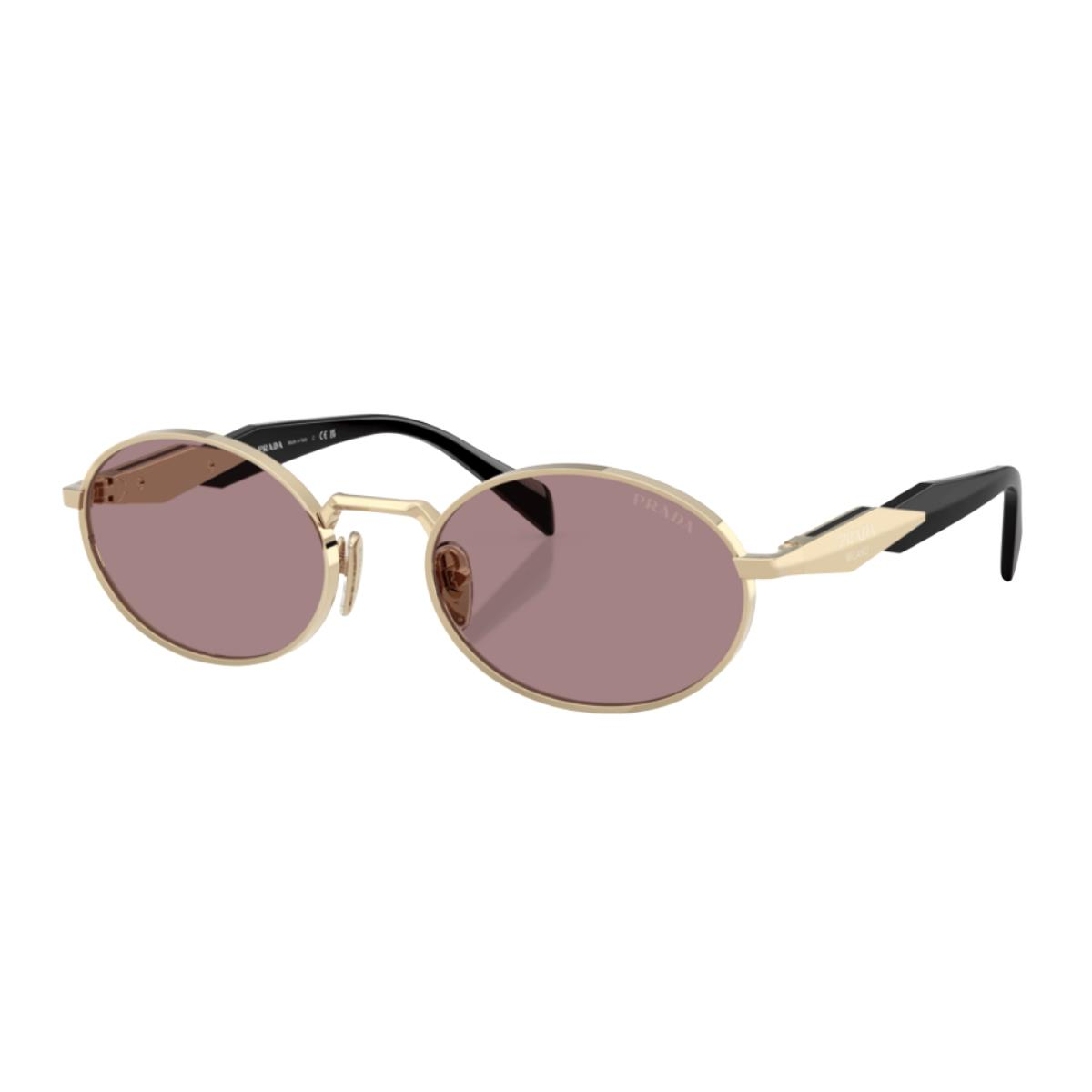 Prada 0pr 65Zs Gold Siyah Yuvarlak Kadın Güneş Gözlüğü