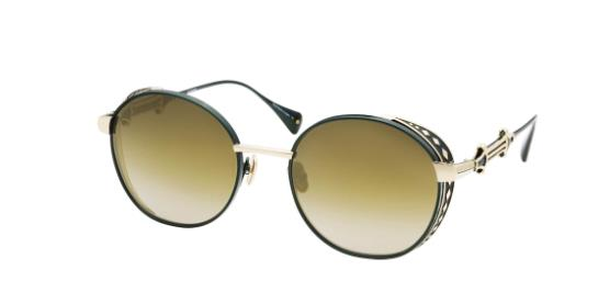 Eque.M Cockpit Kahverengi Yuvarlak Titanyum Unisex Güneş Gözlüğü