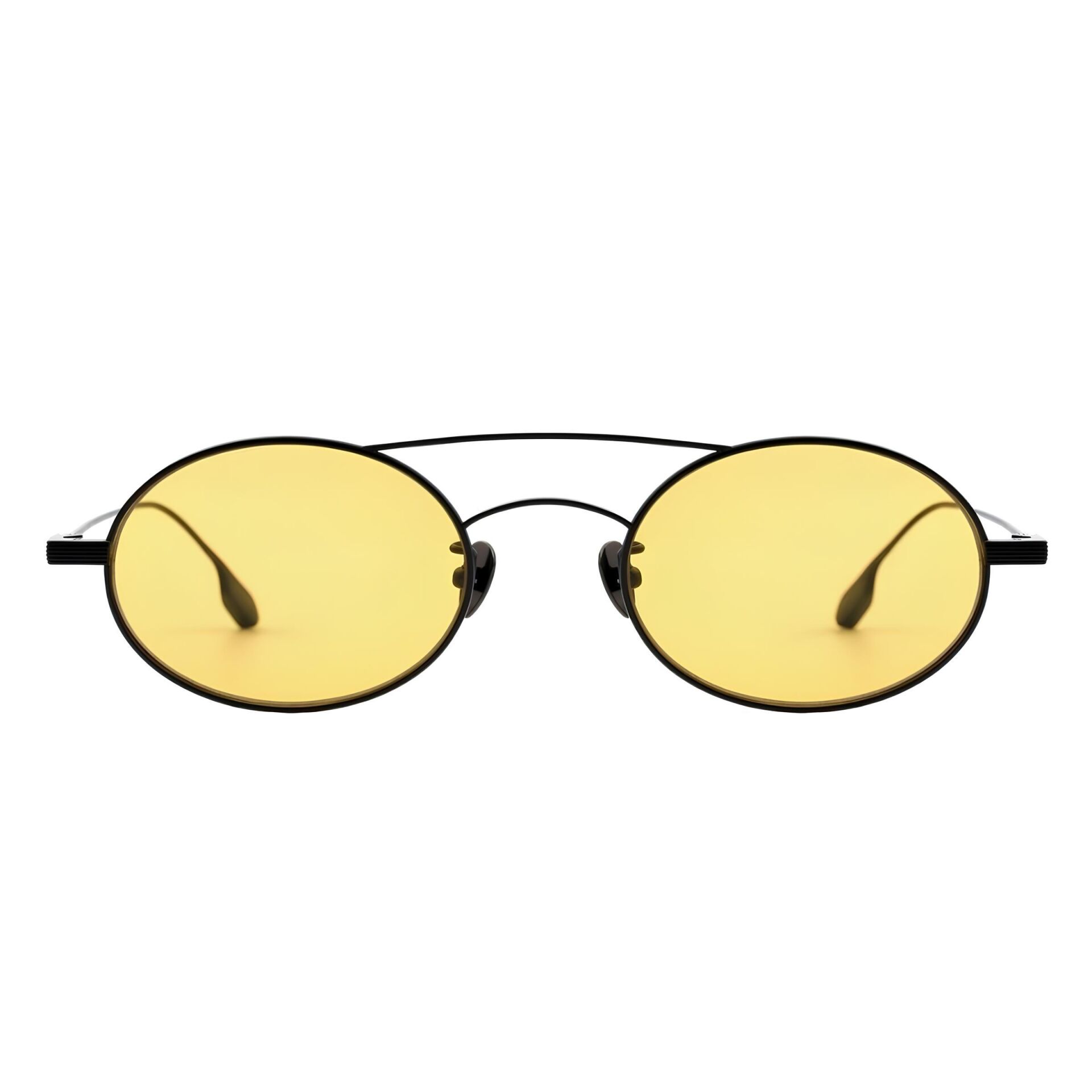 Projekt Produkt Clcc2 Sarı Siyah Yuvarlak Titanyum Unisex Güneş Gözlüğü