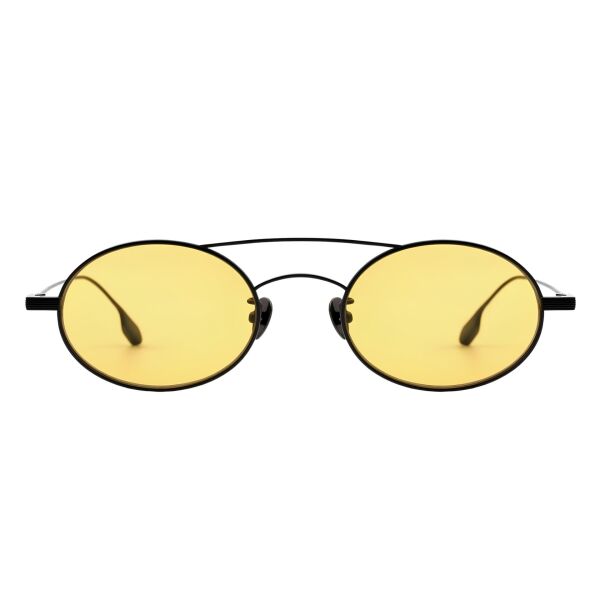 Projekt Produkt Clcc2 Sarı Siyah Yuvarlak Titanyum Unisex Güneş Gözlüğü