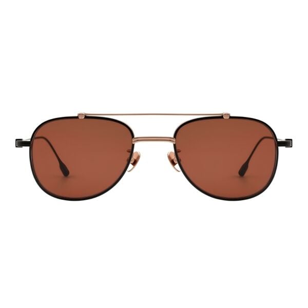Projekt Produkt Oval Siyah Kahverengi Titanyum Unisex Güneş Gözlüğü