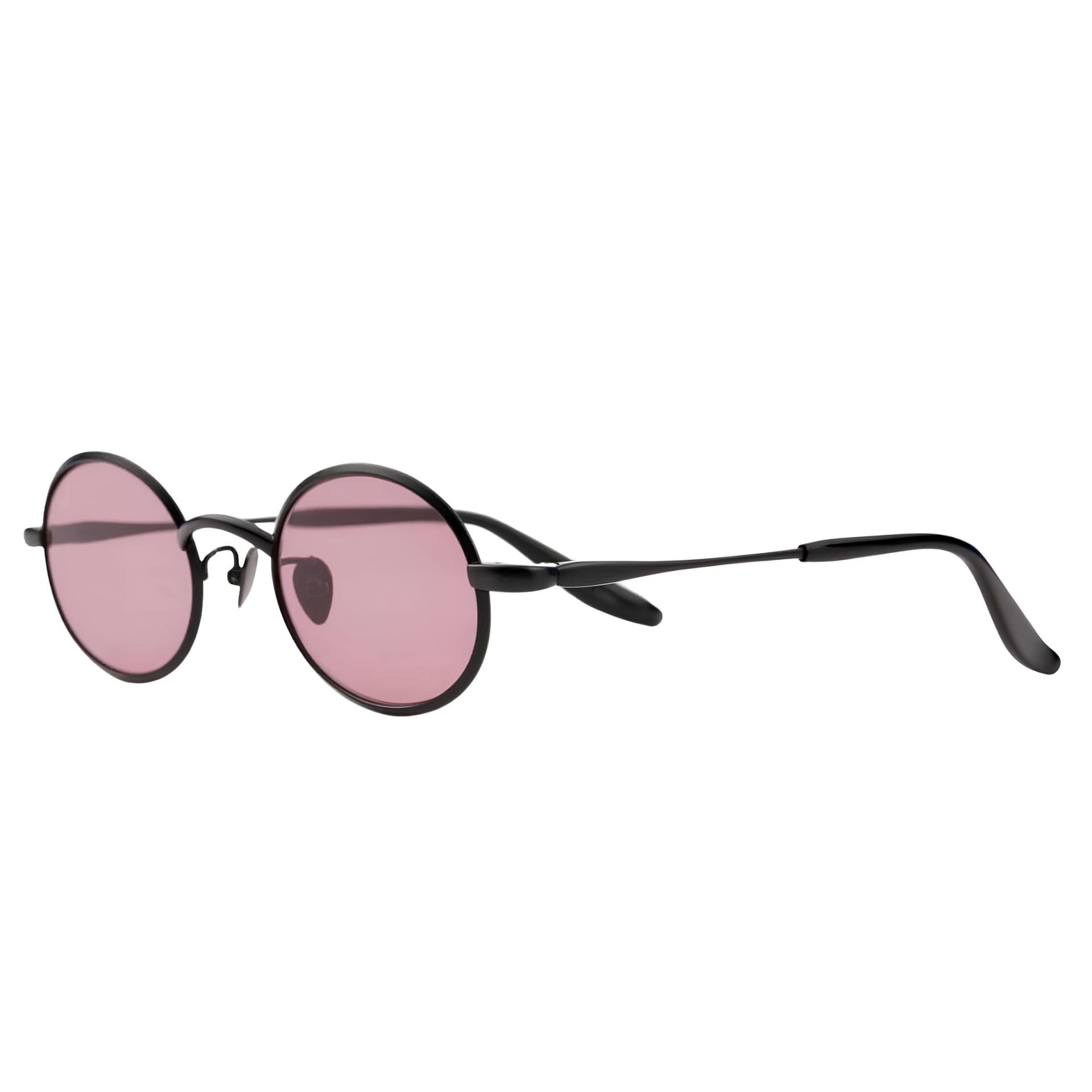 Projekt Produkt Siyah Pembe Yuvarlak Titanyum Unisex Güneş Gözlüğü