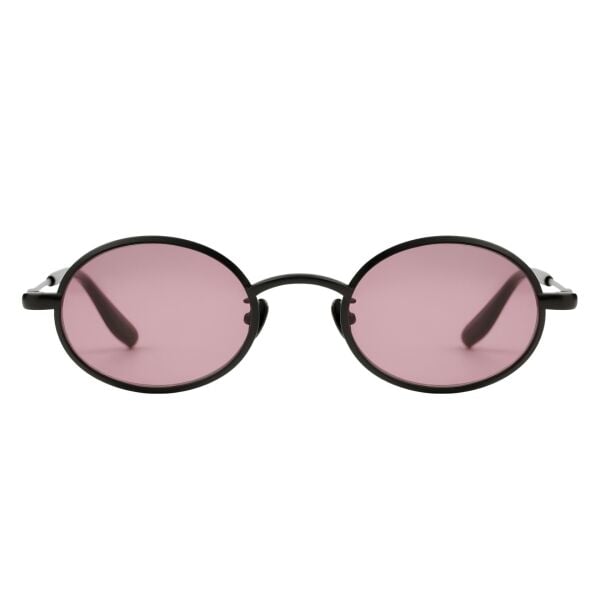 Projekt Produkt Siyah Pembe Yuvarlak Titanyum Unisex Güneş Gözlüğü