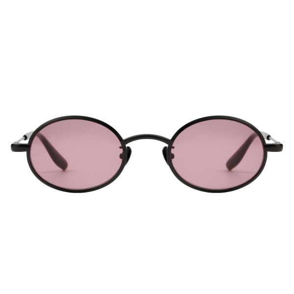 Projekt Produkt Siyah Pembe Yuvarlak Titanyum Unisex Güneş Gözlüğü