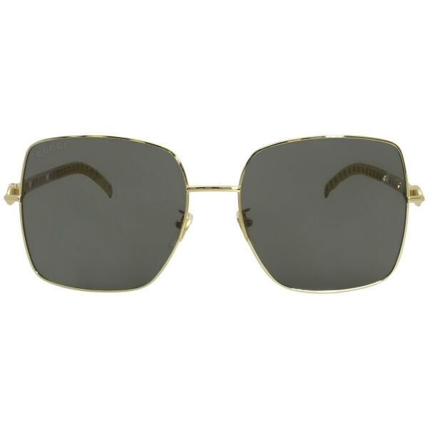 Gucci Gg0724S Aksesuarlı Gold Kare Kadın Güneş Gözlüğü