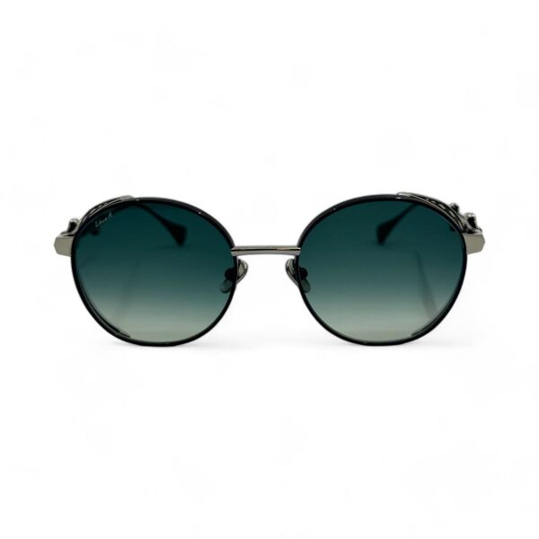 Eque.M Cockpit Yuvarlak Siyah Yeşil Titanyum Unisex Güneş Gözlüğü