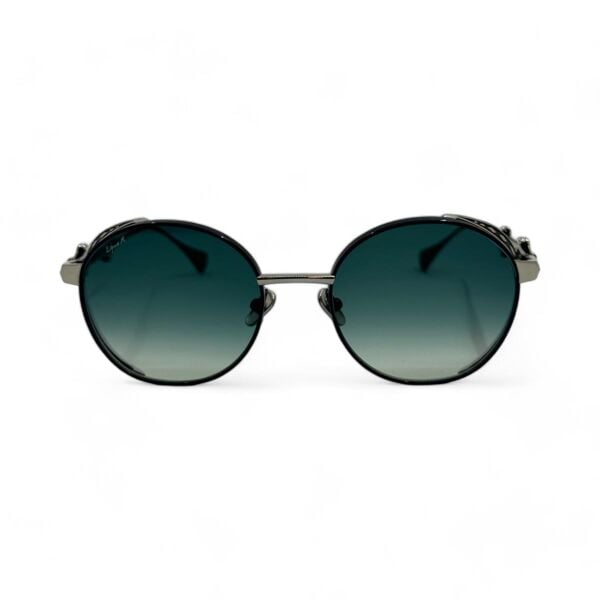 Eque.M Cockpit Yuvarlak Siyah Yeşil Titanyum Unisex Güneş Gözlüğü