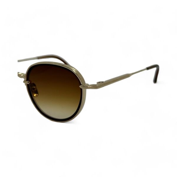 Eque.M Density Kahverengi Yuvarlak Titanyum Unisex Güneş Gözlüğü