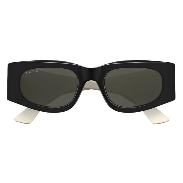 Gucci Gg 1664S Siyah Beyaz Oval Kadın Güneş Gözlüğü