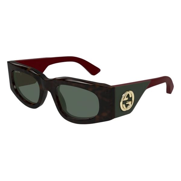 Gucci Gg 1664S Bordo Leopar Oval Kadın Güneş Gözlüğü