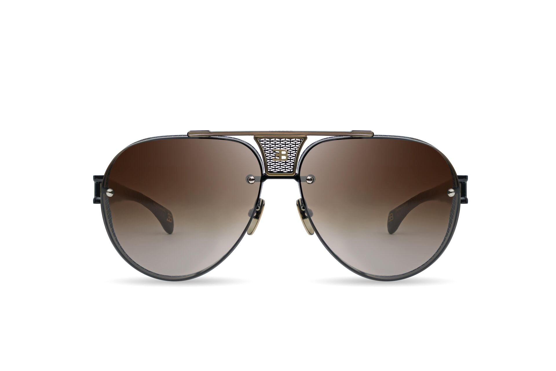 Bugatti 05 Kahverengi Pilot Titanyum Erkek Güneş Gözlüğü