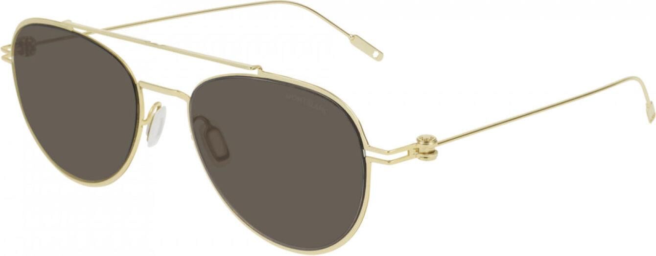 Mont Blanc Mb0001S 002 Gold Pilot Erkek Güneş Gözlüğü