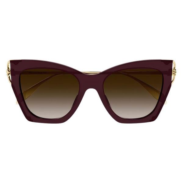 Alexander Mcqueen Am0375S Bordo Cat Eye Kadın Güneş Gözlüğü