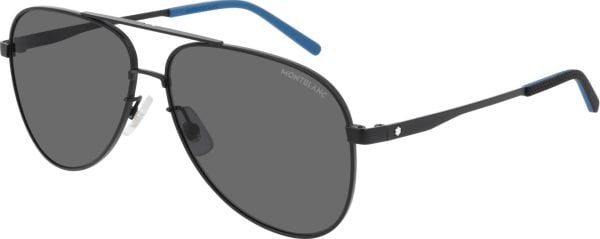 Mont Blanc Mb0103S Siyah Mavi Pilot Erkek Güneş Gözlüğü