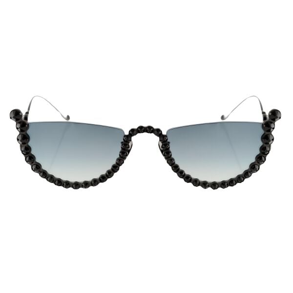 Anna Karın Karlsson Moon Taşlı Siyah Oval Kadın Güneş Gözlüğü