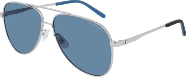 Mont Blanc Mb0103S Mavi Pilot Erkek Güneş Gözlüğü