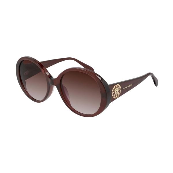 Alexander Mcqueen Am0285S 005 Yuvarlak Bordo Kadın Güneş Gözlüğü
