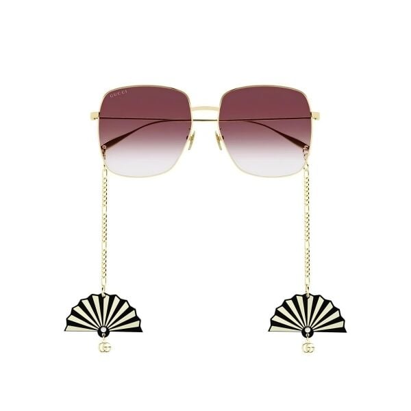 Gucci Gözlük Gg1031s Aksesuarlı Kare Gold Kadın Güneş Gözlüğü