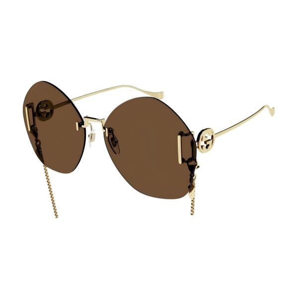 Gucci Gg1203s Metal Gold Yuvarlak Kadın Güneş Gözlüğü
