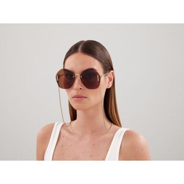 Gucci Gg1203s Metal Gold Yuvarlak Kadın Güneş Gözlüğü