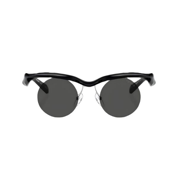 Prada 0Pr A24S Yuvarlak Siyah Kadın Güneş Gözlüğü
