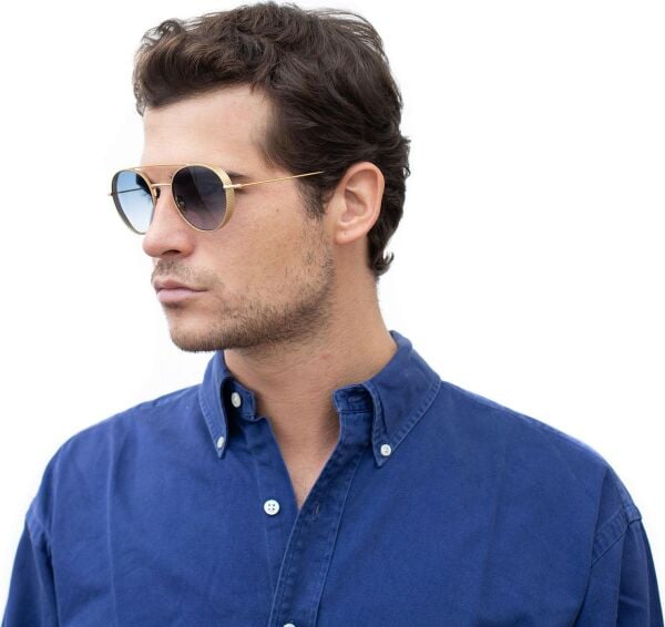 L.G.R Amba 02 Gold Yuvarlak Unisex Güneş Gözlüğü