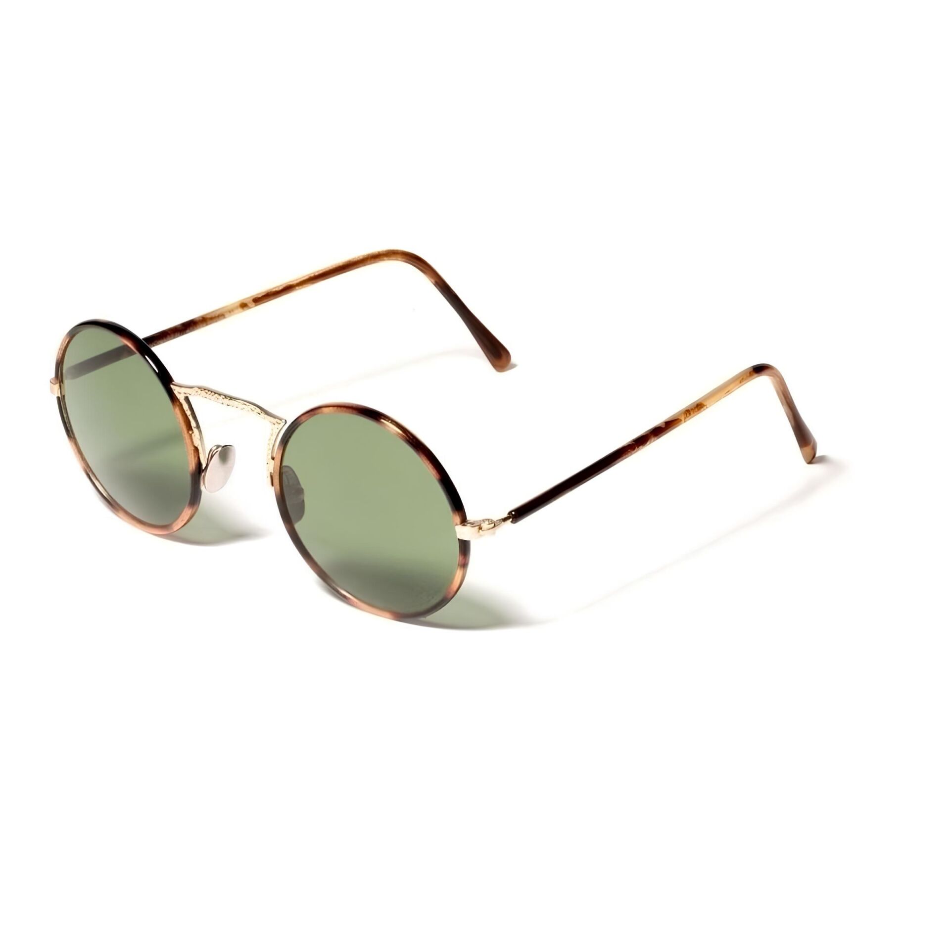L.G.R Monastir Leopar Metal Yuvarlak Unisex Güneş Gözlüğü