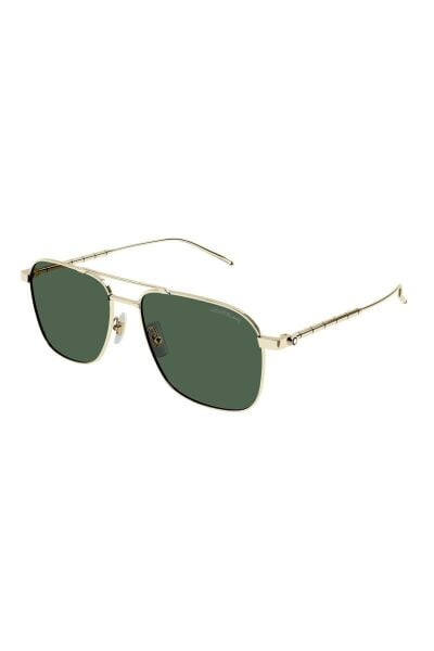 Mont Blanc Mb0214s Metal Kare Pilot Erkek Güneş Gözlüğü