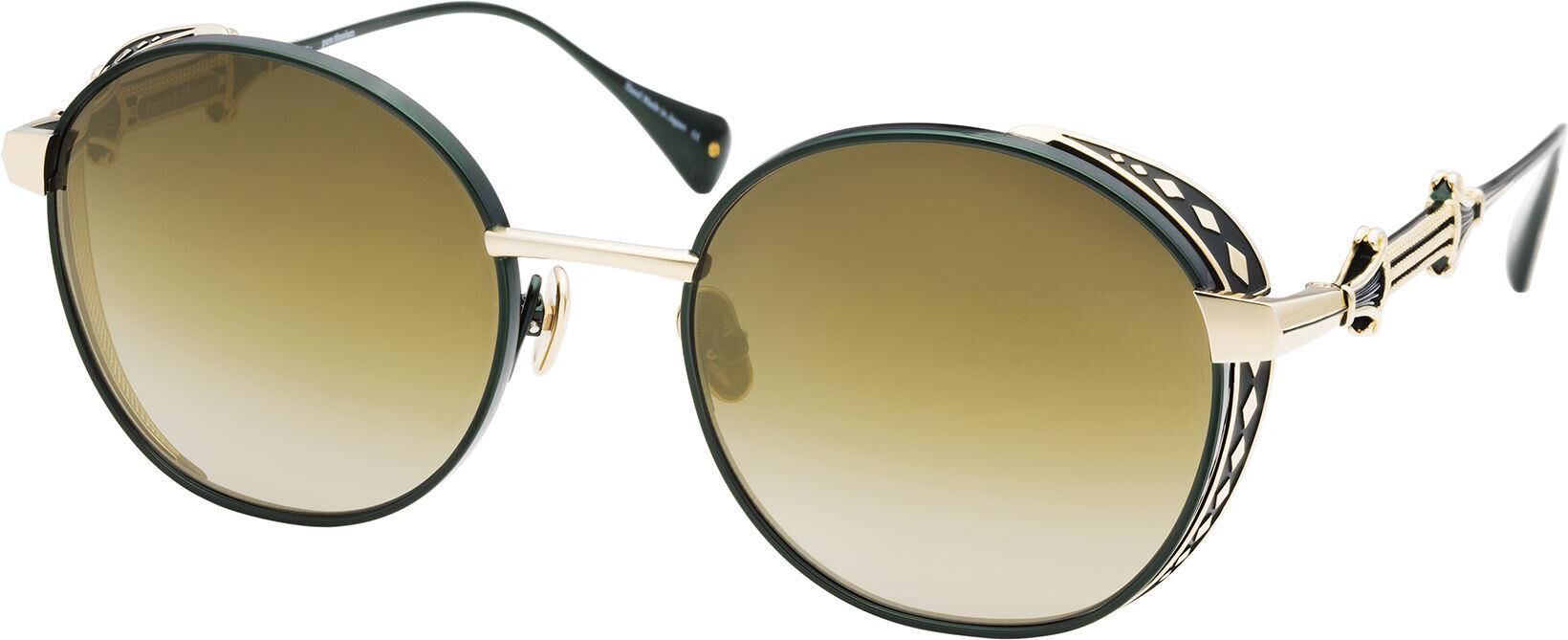 Eque.M Cockpit MBG Gold Siyah Yuvarlak Titanyum Unisex Güneş Gözlüğü