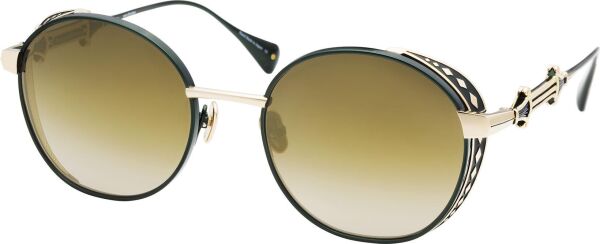 Eque.M Cockpit MBG Gold Siyah Yuvarlak Titanyum Unisex Güneş Gözlüğü