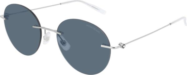 Mont Blanc Mb0073S Silver Yuvarlak Erkek Güneş Gözlüğü
