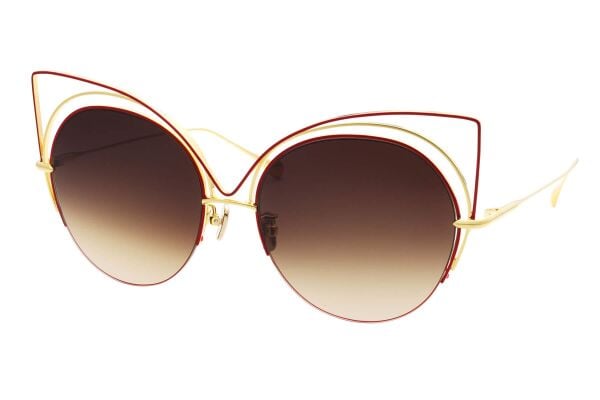 Eque.M Quetzal Kırmızı Yuvarlak Cat Eye Kadın Güneş Gözlüğü