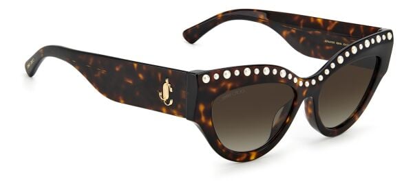 Jimmy Choo Sonja/G/N/S Leopar Taşlı Cat Eye Kemik Kadın Güneş Gözlüğü