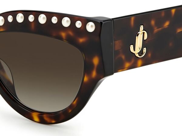 Jimmy Choo Sonja/G/N/S Leopar Taşlı Cat Eye Kemik Kadın Güneş Gözlüğü